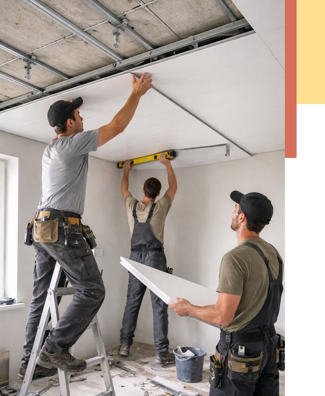 Монтаж потолка из ПВХ панелей в Сердобске от 3539 руб./м2 — быстро и недорого | ОТДЕЛОЧНИК-Срд