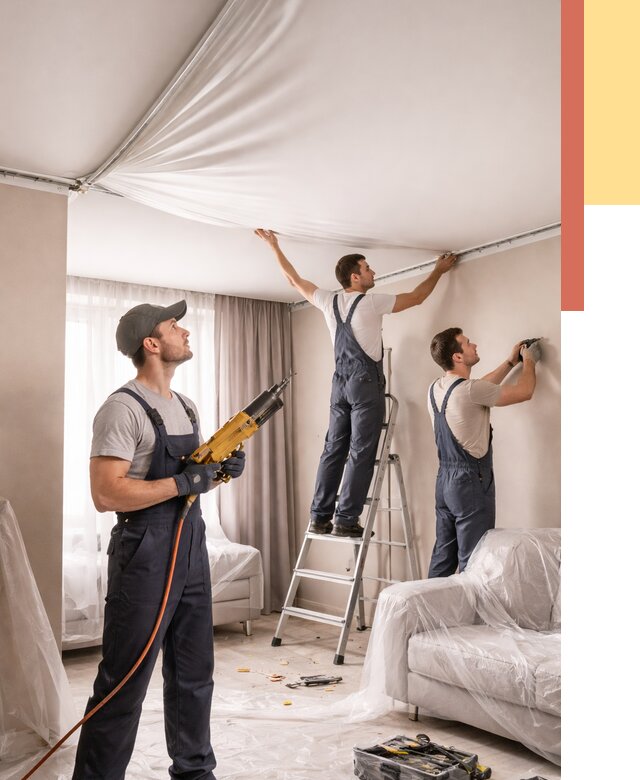 Установка натяжного потолка в Сердобске от 4550 руб. | Быстро и недорого — ОТДЕЛОЧНИК-Срд