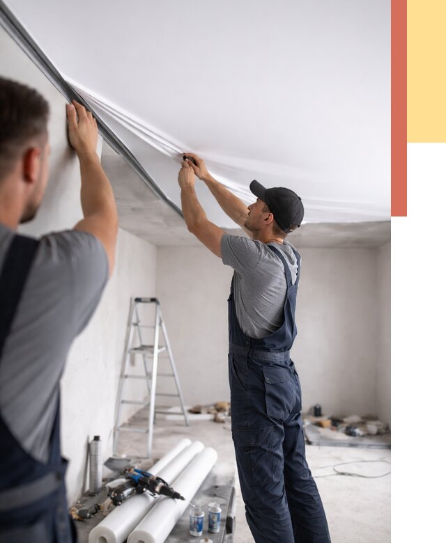 Монтаж матового натяжного потолка в Сердобске от 4550 руб./м² — быстро и недорого | ОТДЕЛОЧНИК-Срд