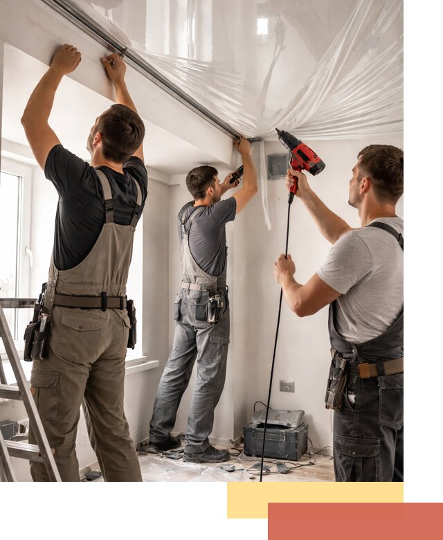 Монтаж глянцевого натяжного потолка в Сердобске быстро и качественно