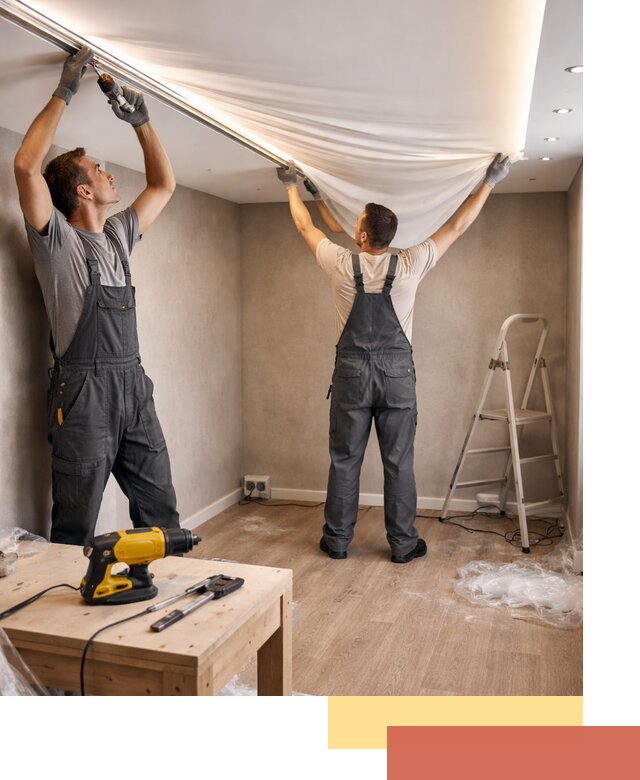 Монтаж натяжного потолка с подсветкой в Сердобске цена и сроки