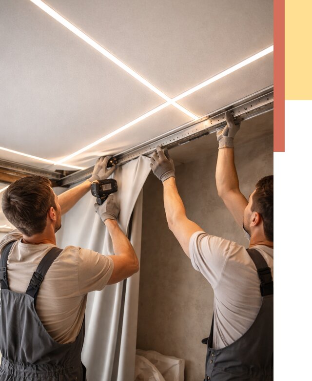 Монтаж натяжного потолка со световыми линиями в Сердобске от 1213 руб. | ОТДЕЛОЧНИК-Срд