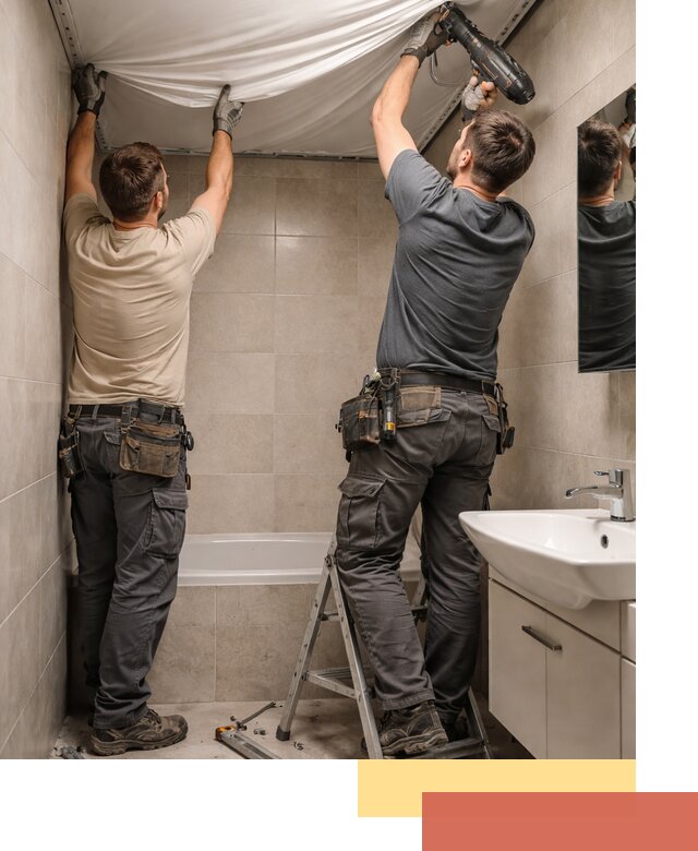 Монтаж натяжного потолка в ванной в Сердобске быстро и качественно