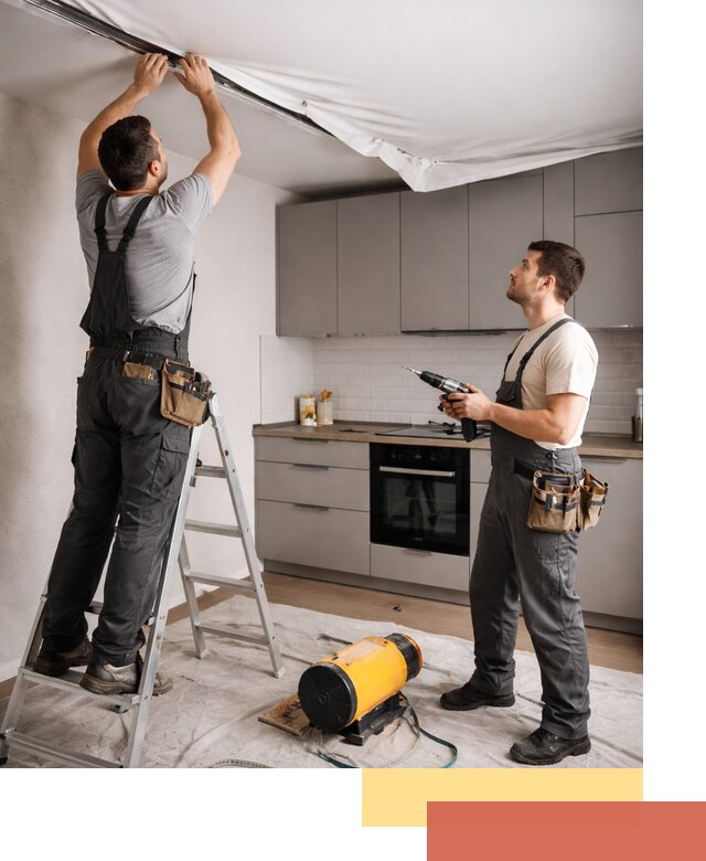 Монтаж натяжного потолка на кухне в Сердобске