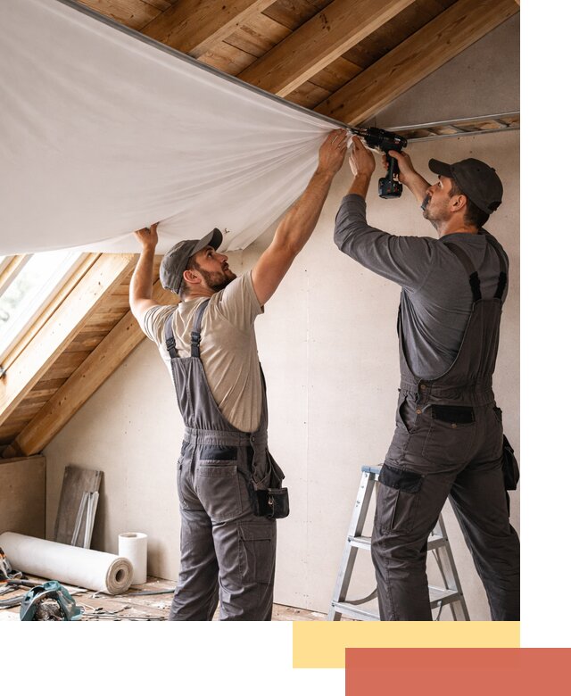 Монтаж натяжного потолка в мансарде в Сердобске