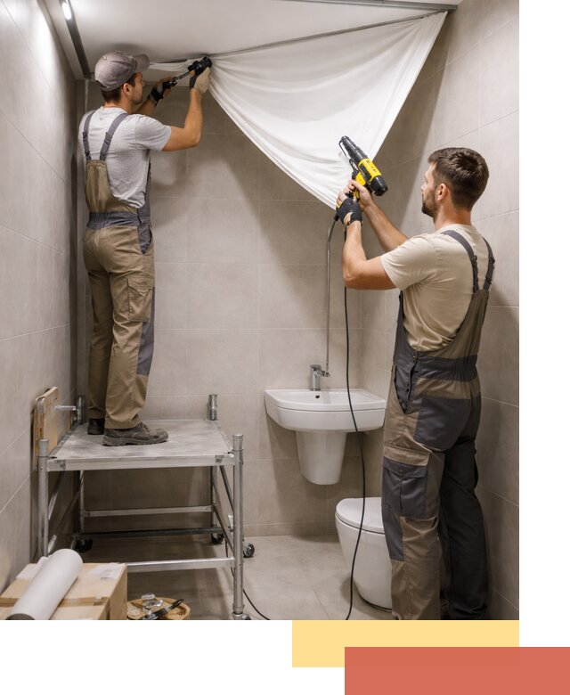 Монтаж натяжного потолка в санузле в Сердобске