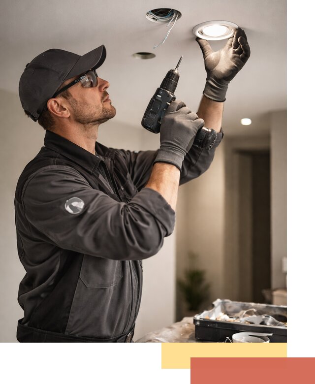 Установка точечных светильников в натяжной потолок в Сердобске