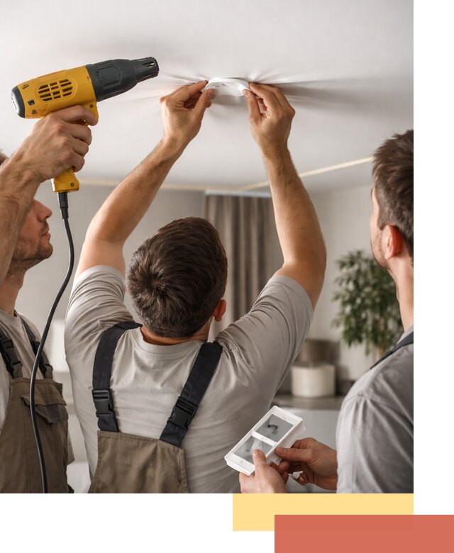 Ремонт прокола полотна натяжного потолка в Сердобске