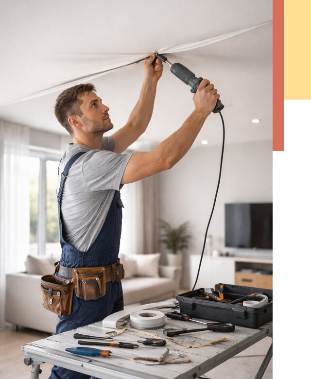 Ремонт натяжных потолков в Сердобске от 9605 руб. под ключ — ОТДЕЛОЧНИК-Срд