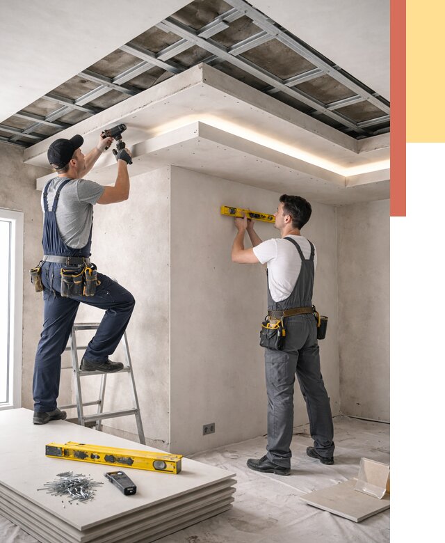 Двухуровневый потолок из гипсокартона в Сердобске от 1466 руб. под ключ | ОТДЕЛОЧНИК-Срд