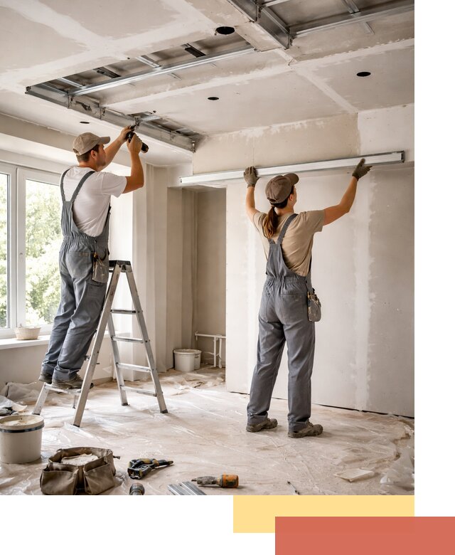 Монтаж многоуровневого потолка из гипсокартона в Сердобске