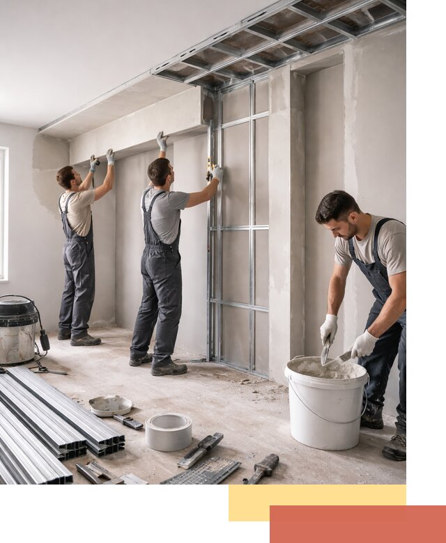 Монтаж потолка из гипсокартона с нишей в Сердобске