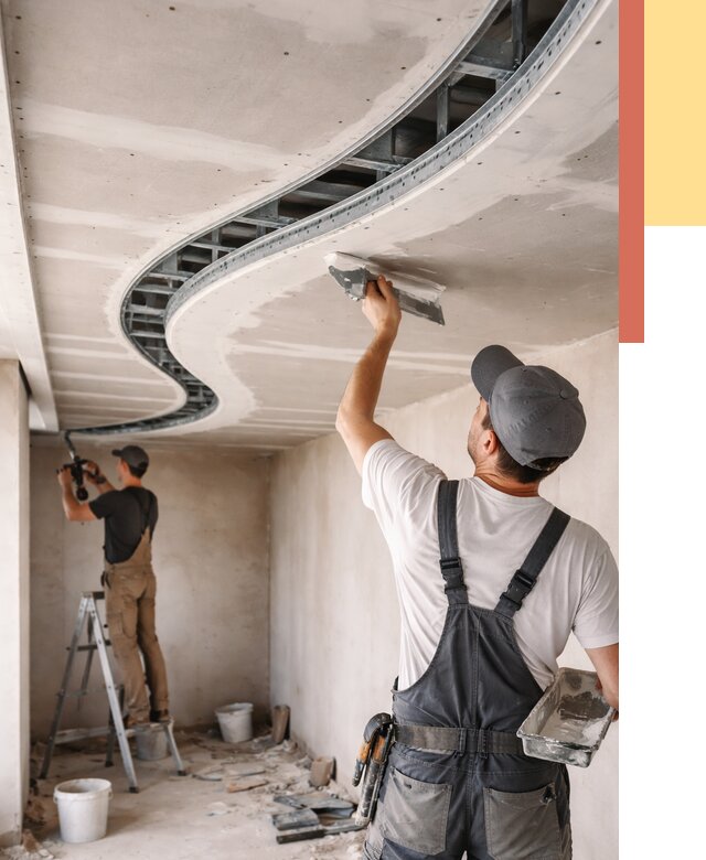 Криволинейный потолок из гипсокартона в Сердобске от 2123 руб./м2 | ОТДЕЛОЧНИК-Срд