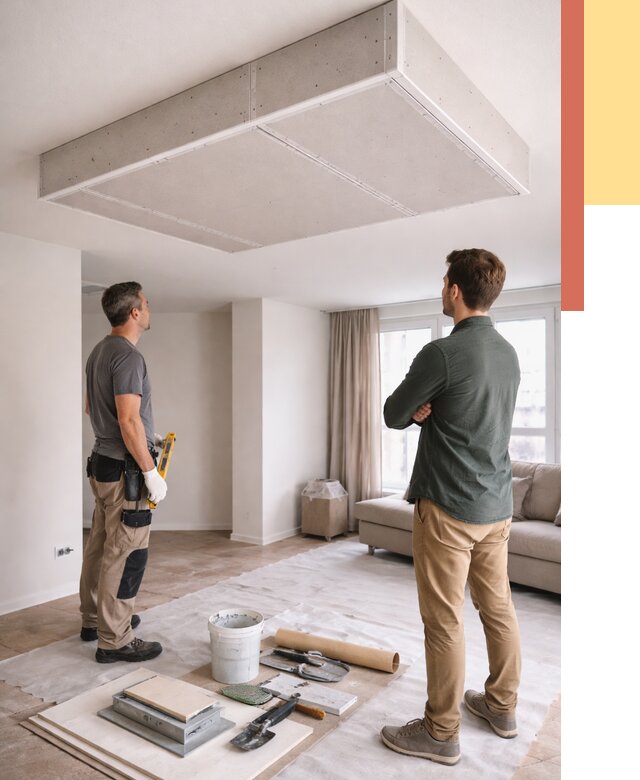 Короб на потолке из гипсокартона в Сердобске от 2224 руб. — монтаж и услуги под ключ | ОТДЕЛОЧНИК-Срд