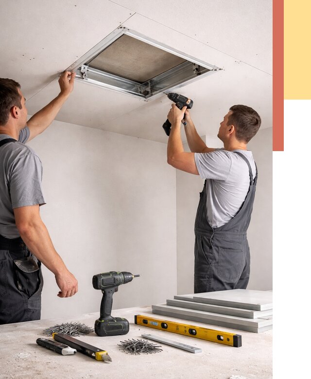 Установка люка в потолок ГКЛ в Сердобске от 2528 руб. под ключ | ОТДЕЛОЧНИК-Срд