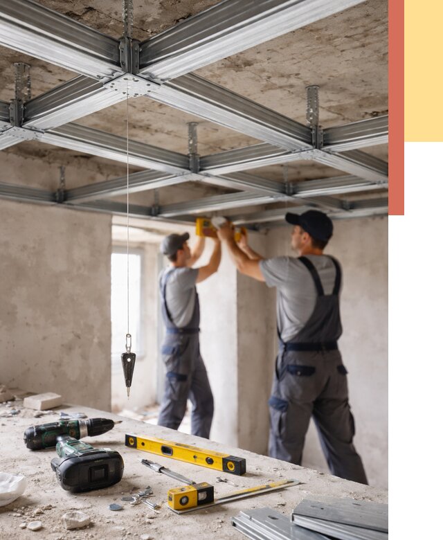 Монтаж каркаса потолка из профиля в Сердобске от 4550 руб. — услуги ОТДЕЛОЧНИК-Срд