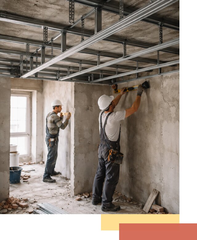 Монтаж каркаса потолка из профильного профиля в Сердобске