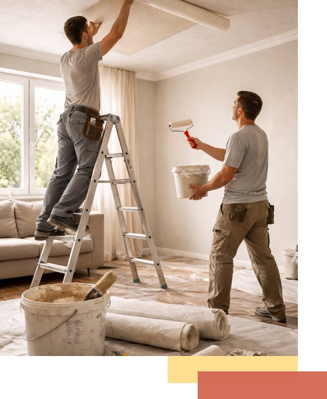 Поклейка обоев на потолок в Сердобске — качественно и быстро