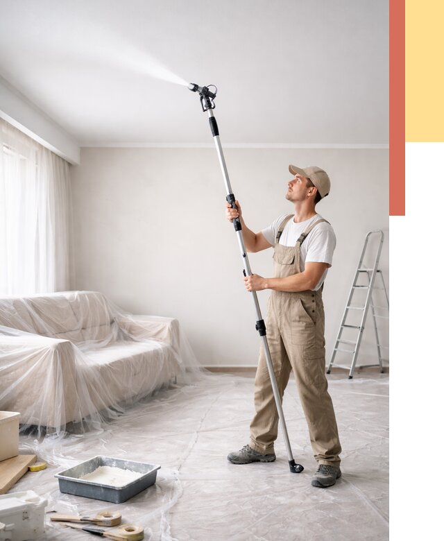 Покраска потолка краскопультом в Сердобске от 4550 руб. быстро и недорого | ОТДЕЛОЧНИК-Срд