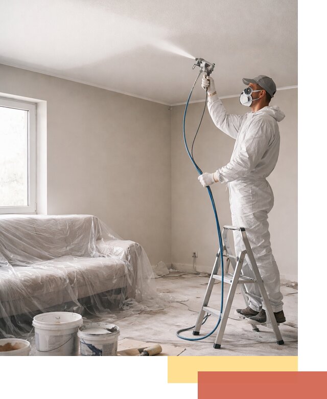 Покраска потолка краскопультом в Сердобске быстро и качественно