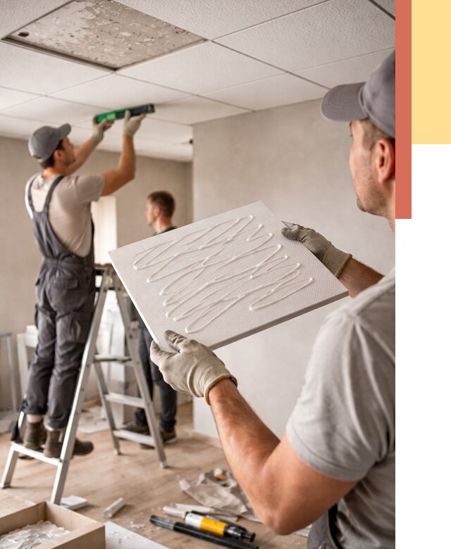 Монтаж потолочной плитки в Сердобске от 4550 руб. — быстро и недорого | ОТДЕЛОЧНИК-Срд