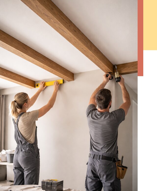 Монтаж декоративных балок на потолок в Сердобске от 4247 руб. — ОТДЕЛОЧНИК-Срд