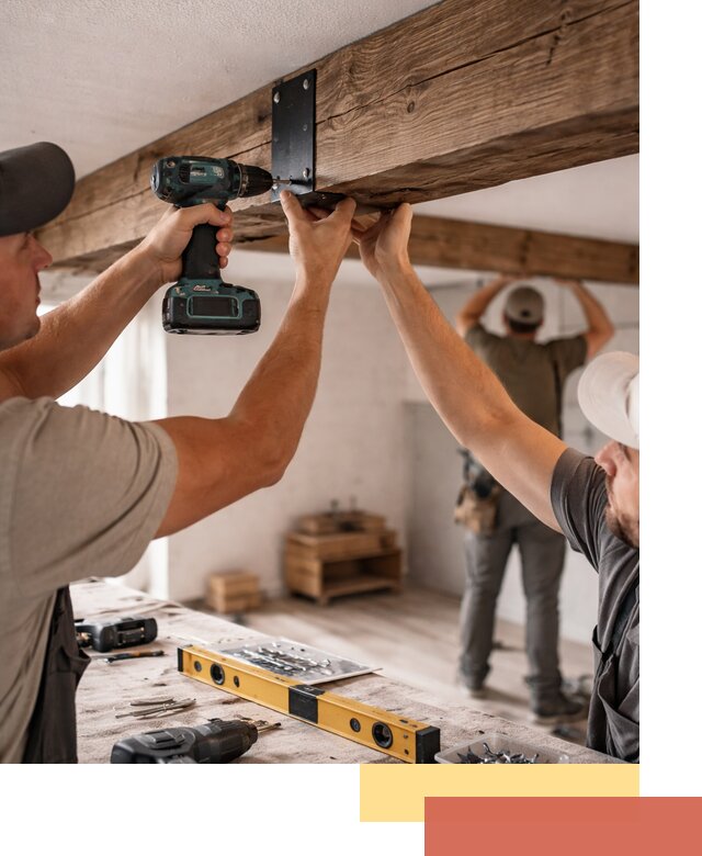 Монтаж декоративных потолочных балок в Сердобске